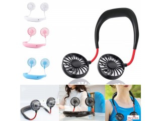 Portable Hands-free Neck USB Rechargeable Dual Mini Fan