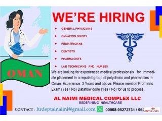 LOOKING FOR MEDICAL PROFESSIONALS